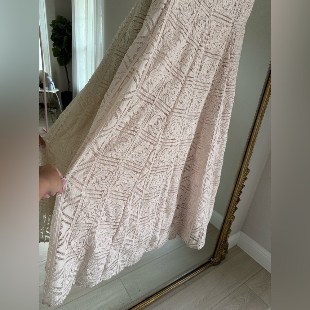 Cult Gaia Solia Floral Lace Maxi Dress In Gardenia - Picture 9 of 13